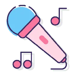 Colorful Microphone - pink - PNG