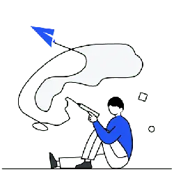 Blue Person Smoking - person - Transparent Background PNG