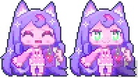 Purple Hair Cat Girl - cute - Free PNG