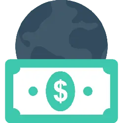 Earth and Dollar Sign - icon - High Resolution PNG