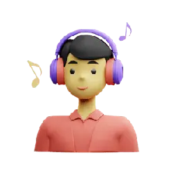 Character Listening to Music with Headphones - music - PNG Images