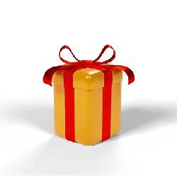 Gift Box - red ribbon - Curated PNG