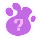 Purple Paw Print with Question Mark - paw print - No Background PNG