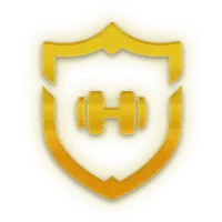 Gold Dumbbell Shield Logo - protection - Free PNG