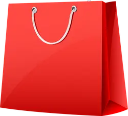 Red Shopping Bag - simple - High Resolution PNG