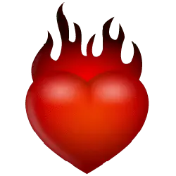 Burning Heart - passion - High Resolution PNG