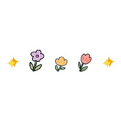 Three Flowers and Two Stars - star - Free Download PNG