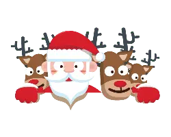 Santa Claus and Reindeer - holiday - PNG