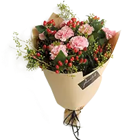 Bouquet - gift - pink wrapping paper - High Resolution PNG