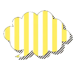 Yellow Striped Dialogue Box - graphic design - High Resolution PNG
