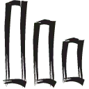 Three Black Rectangles - simple - Transparent Background PNG