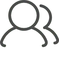 Two Person Icons - gray - High Resolution PNG
