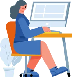 Woman at Computer - woman - No Background PNG