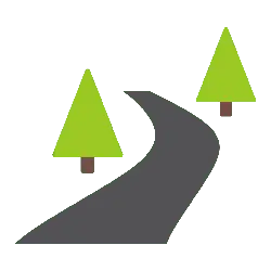 Road and Trees - gray - High Resolution PNG