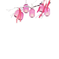 Pink Lanterns - holiday decoration - Transparent Layer PNG
