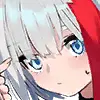 White Hair Blue Eyes Anime Character - Transparent Background PNG