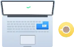 Laptop and Coffee Cup - rest - Transparent Layer PNG