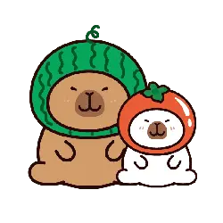 Watermelon Bear and Tomato Sheep - hat - PNG Images