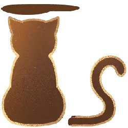 Cat Sitting - golden - PNG