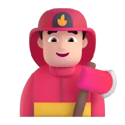 Firefighter - red - axe - Transparent Layer PNG