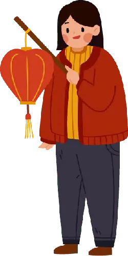 Girl with Lantern - traditional - No Watermark PNG