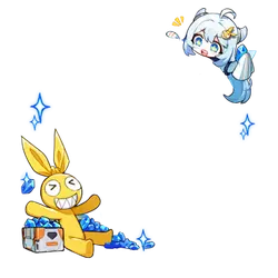 Rabbit and Fox - stars - No Background PNG