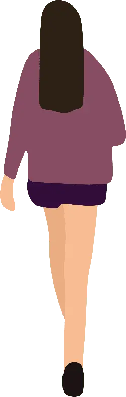 Woman in Purple Top and Shorts - minimalism - No Background PNG