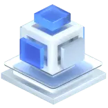 Blue Cubes Stacking - modern design - Free PNG