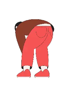 Bent Over Person - red - High Resolution PNG