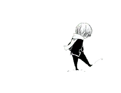 Black-haired Girl - line art - No Background PNG