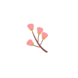 Pink Flower Branch - pink - Transparent Background PNG