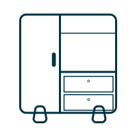 Blue Line Draw Cabinet - line drawing - Free Download PNG