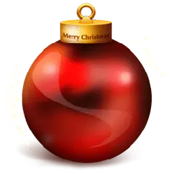 Christmas Ornament - red - shiny - No Background PNG