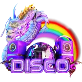 Disco Dragon - music - Transparent Background PNG