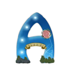 Candy Letter A - night - Free PNG