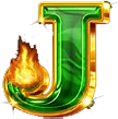 Flaming Letter J - green - High Resolution PNG