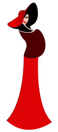 Red-Dressed Woman - red - art - PNG