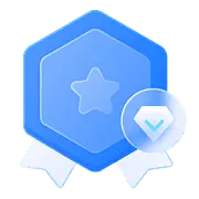 Blue Hexagon Badge - icon - No Watermark PNG