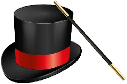 Magician's Hat and Wand - red - PNG Images