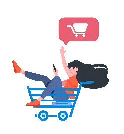 Girl in Shopping Cart - Designer's Pick PNG