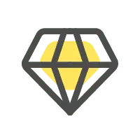 Diamond Icon - minimalist style - Transparent Layer PNG