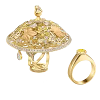 Gold Ring - diamond - PNG
