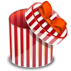 Striped Gift Box - decoration - Free PNG
