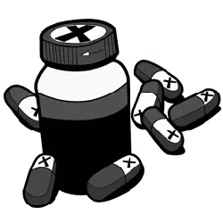 Medicine Bottle and Capsules - High Download Count PNG