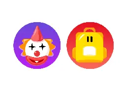 Clown and Backpack - red - Transparent Layer PNG