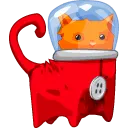Space Cat - red - PNG