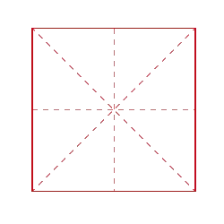 Red Square Frame - lines - Free PNG
