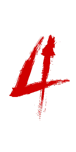 Red Number 4 - art - High Resolution PNG