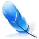 Blue Feather - elegant - High Resolution PNG