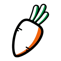 Carrot - healthy food - green - Transparent Background PNG